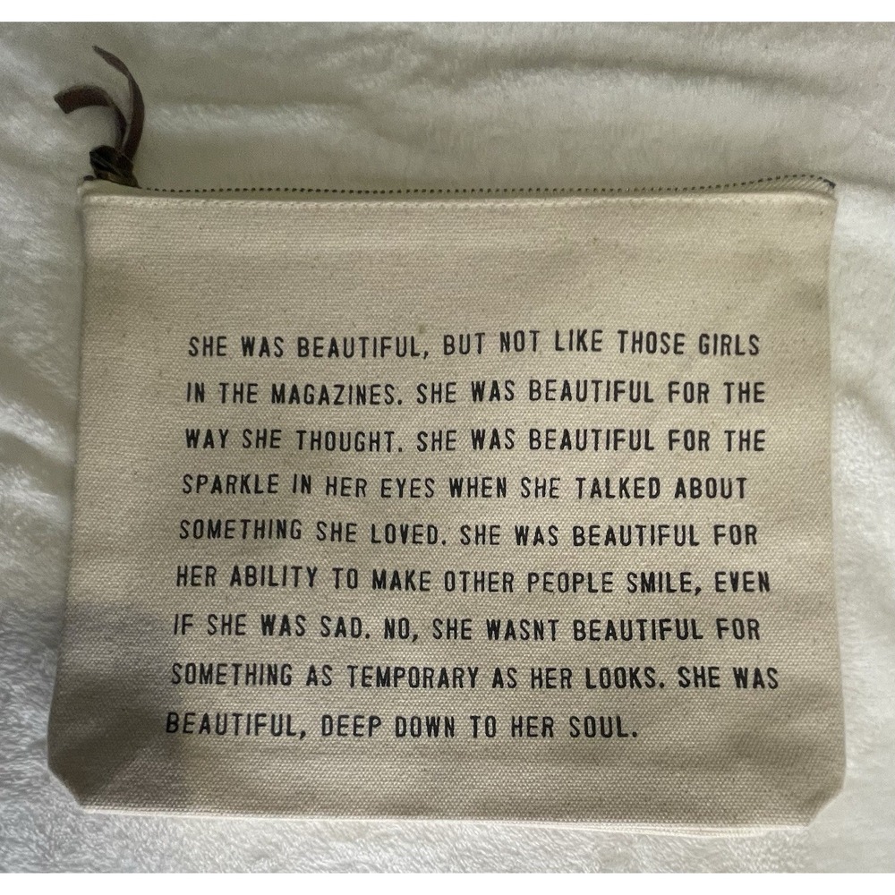 Sugarboo & Co. She Was Beautiful Canvas Zip Bag Makeup Bag Pencil Case F Scott F